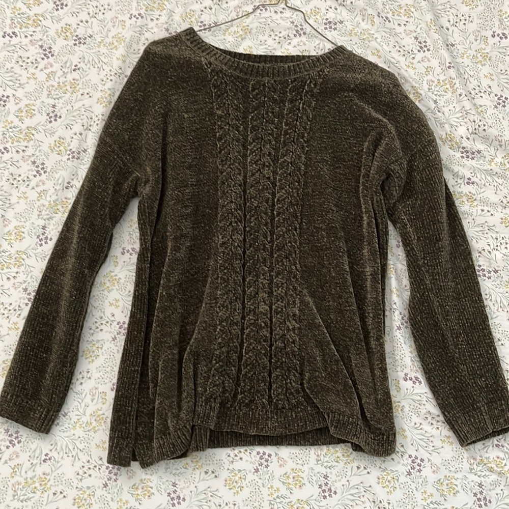 Dark Olive Green Knit Sweater